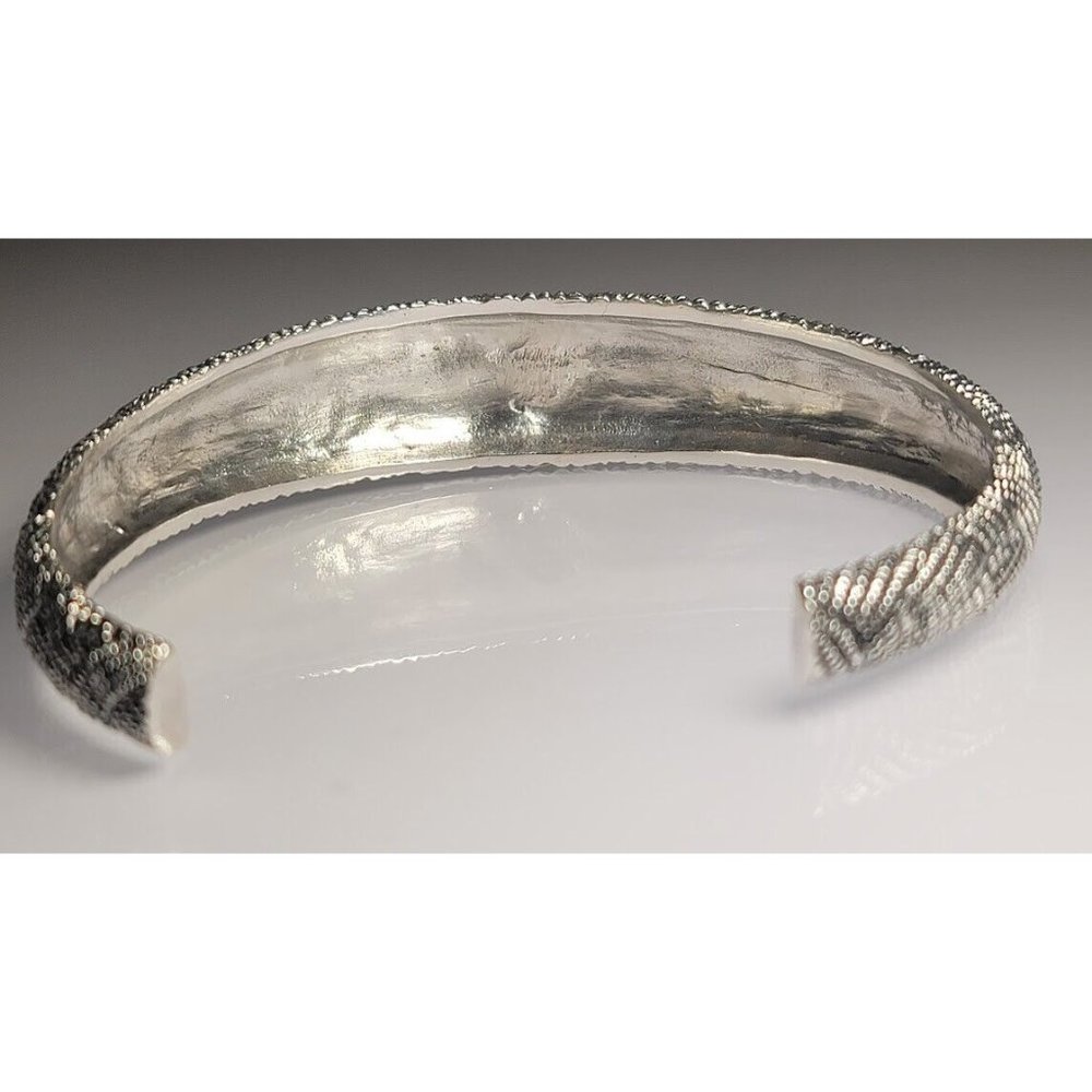 Real Solid 925 Sterling Silver Cuff Bangle Bracel… - image 4